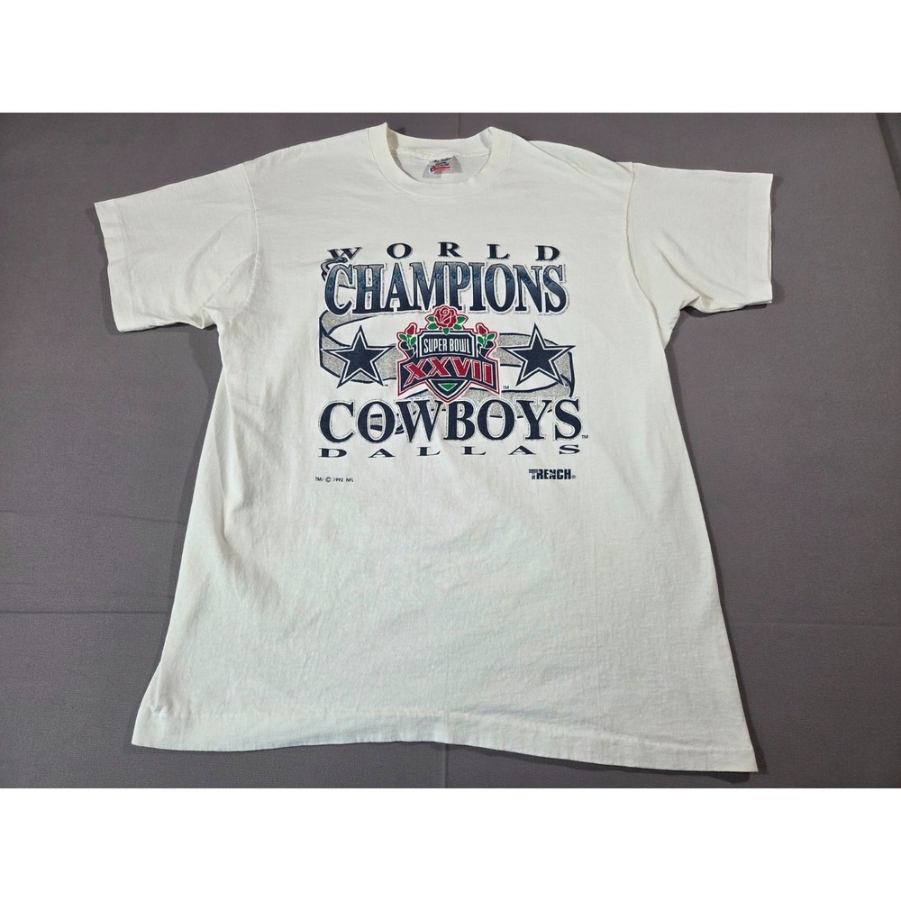 Vintage Dallas Cowboys Shirt Adult Extra Large White 1992 Super Bowl Football